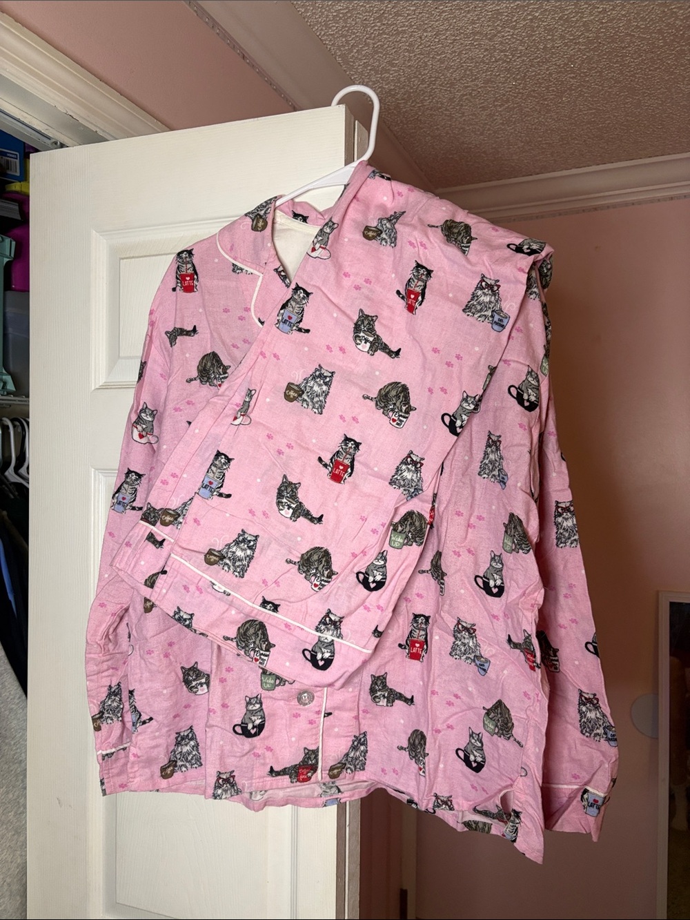 NWOT PJ Salvage Pink Cat Print Pajama Set